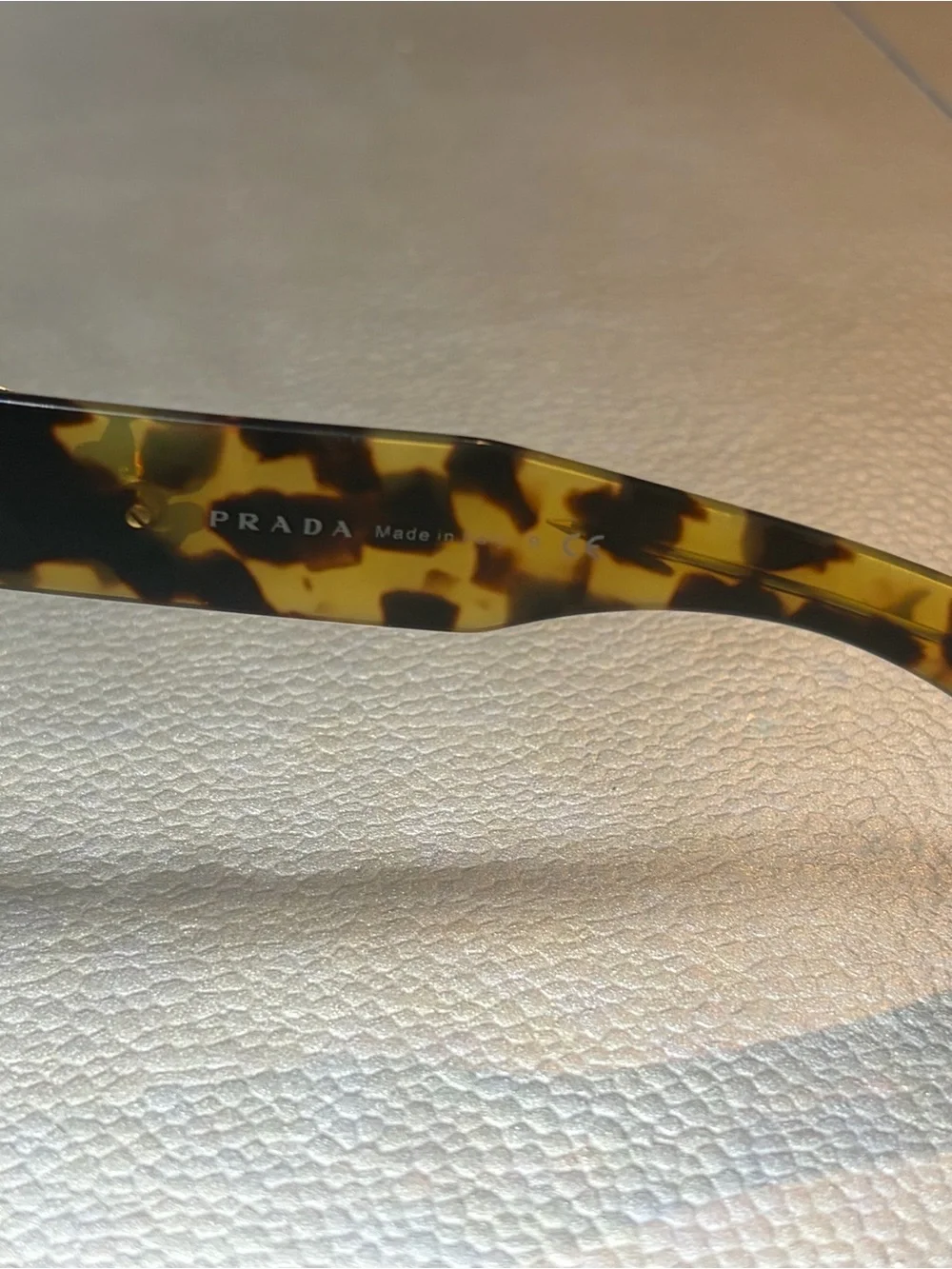 PRADA SPR 25P FLORAL APPLIQUE SUNGLASSES TORTOISE AUTHENTIC W/ BOX & POUCH